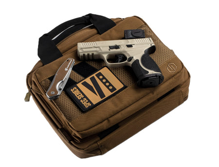 Smith & Wesson 14634 M&P9 M2.0 Spec VI Bundle 9mm Luger 15+1 4" Black Armornite Ported Barrel, Champagne Cerakote Stainless Steel Ported/Serrated w/Optic Slide & Aluminum Frame w/Picatinny Rail, Inte