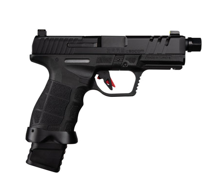 SAR USA SAR9CSOCOMBL SAR9 C Compact Frame 9mm Luger 21+1 4" Black Steel Barrel, Black Steel Optic Ready/Ported/Serrated Slide, Black Polymer Frame w/Picatinny Rail, Interchangeable Backstrap Grip