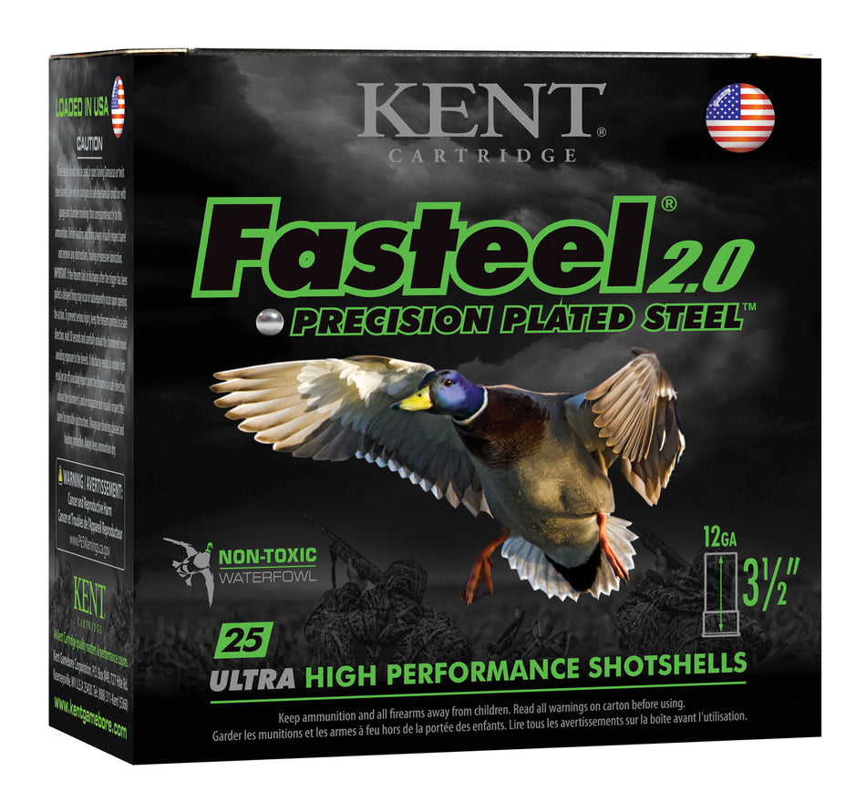 Kent Cartridge K1235FS40BBB Fasteel 2.0 Waterfowl 12 Gauge 3.5" 1-3/8oz BBB 1550 fps 656308111285