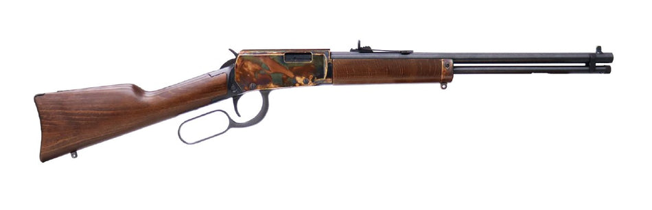 Heritage Mfg STR22LCH16 Settler Compact 22 LR 13+1 16.50" Black Oxide Alloy Steel Barrel, Color Case Hardened Aluminum Receiver ,Walnut Fixed Stock, Right Hand