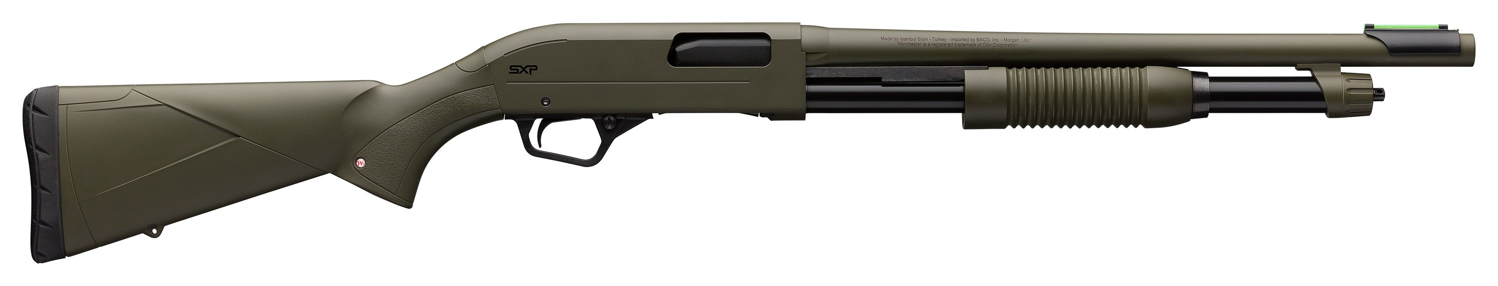 Winchester Repeating Arms 512425395 SXP Defender Full Size 12 Gauge Pump 3" 5+1 18" OD Green Steel Barrel & Receiver, Fixed w/Textured Grip Panels, OD Green Synthetic Stock