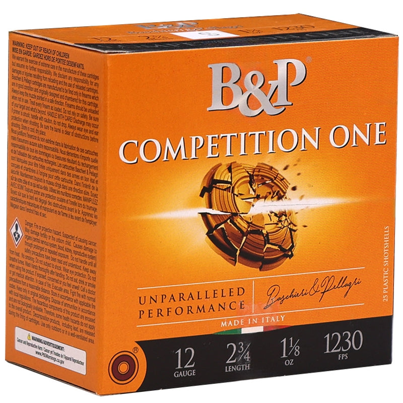 Baschieri and Pellagri 12 Gauge Shotgun Ammo Competition One 2.75 in 1-1/8 oz #8 1230 FPS