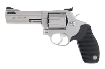 Taurus 2-627049 Tracker 627 Medium 357 Mag/38 Special +P 7 Shot 4" Matte Stainless Steel Barrel, Cylinder & Frame, Black Ribber Grip, Transfer Bar Safety, Exposed Hammer