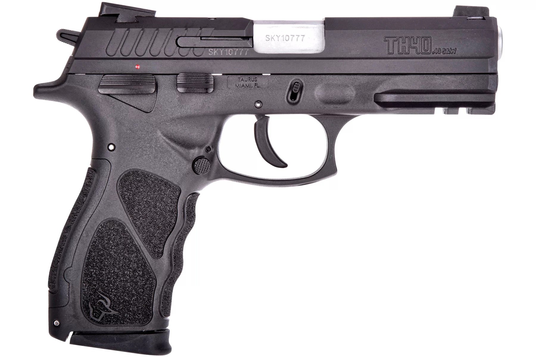 Taurus 1TH40041 TH Full Size 40 S&W 15+1 4.27" Matte Stainless Steel Barrel, Matte Black Serrated Slide, Black Polymer Frame w/Picatinny Rail, Black Finger Grooved Polymer Grip Right Hand