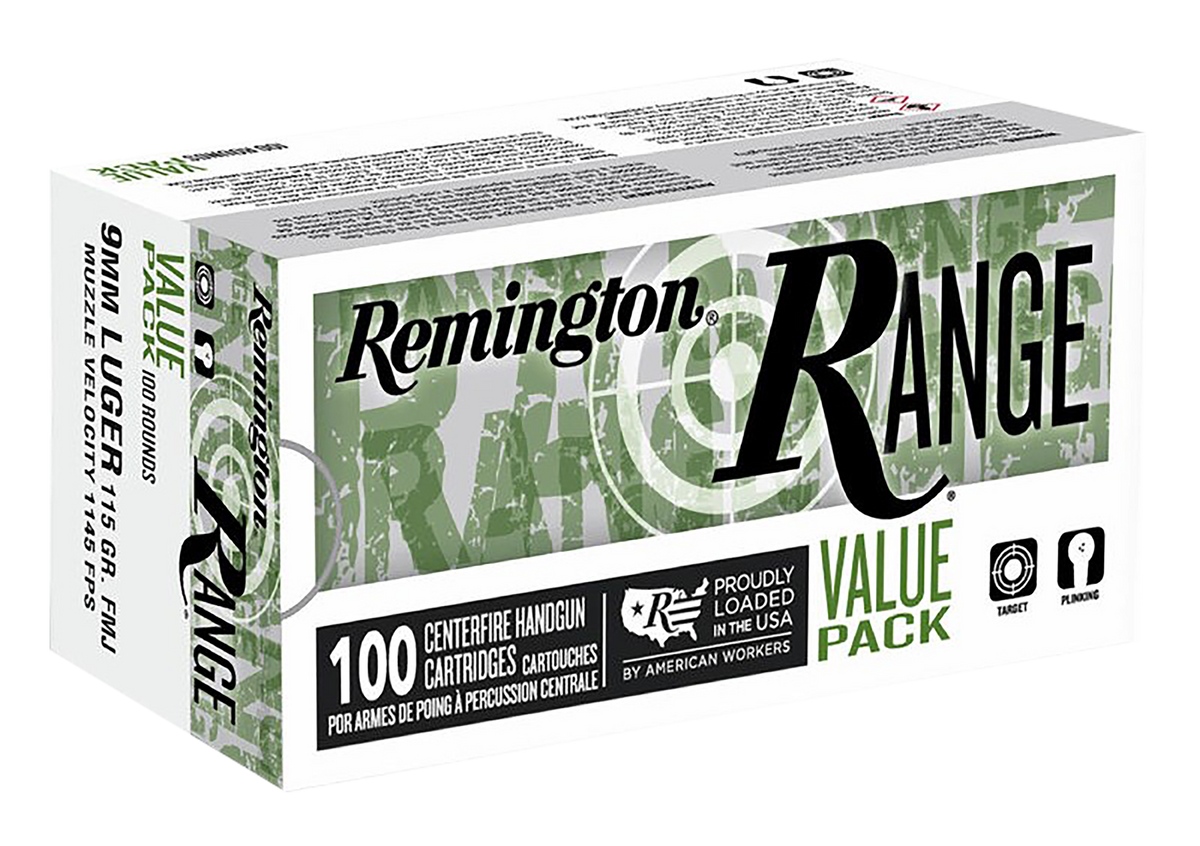 Remington Range 9mm 115gr Full Metal Jacket(FMJ) Value Pack
