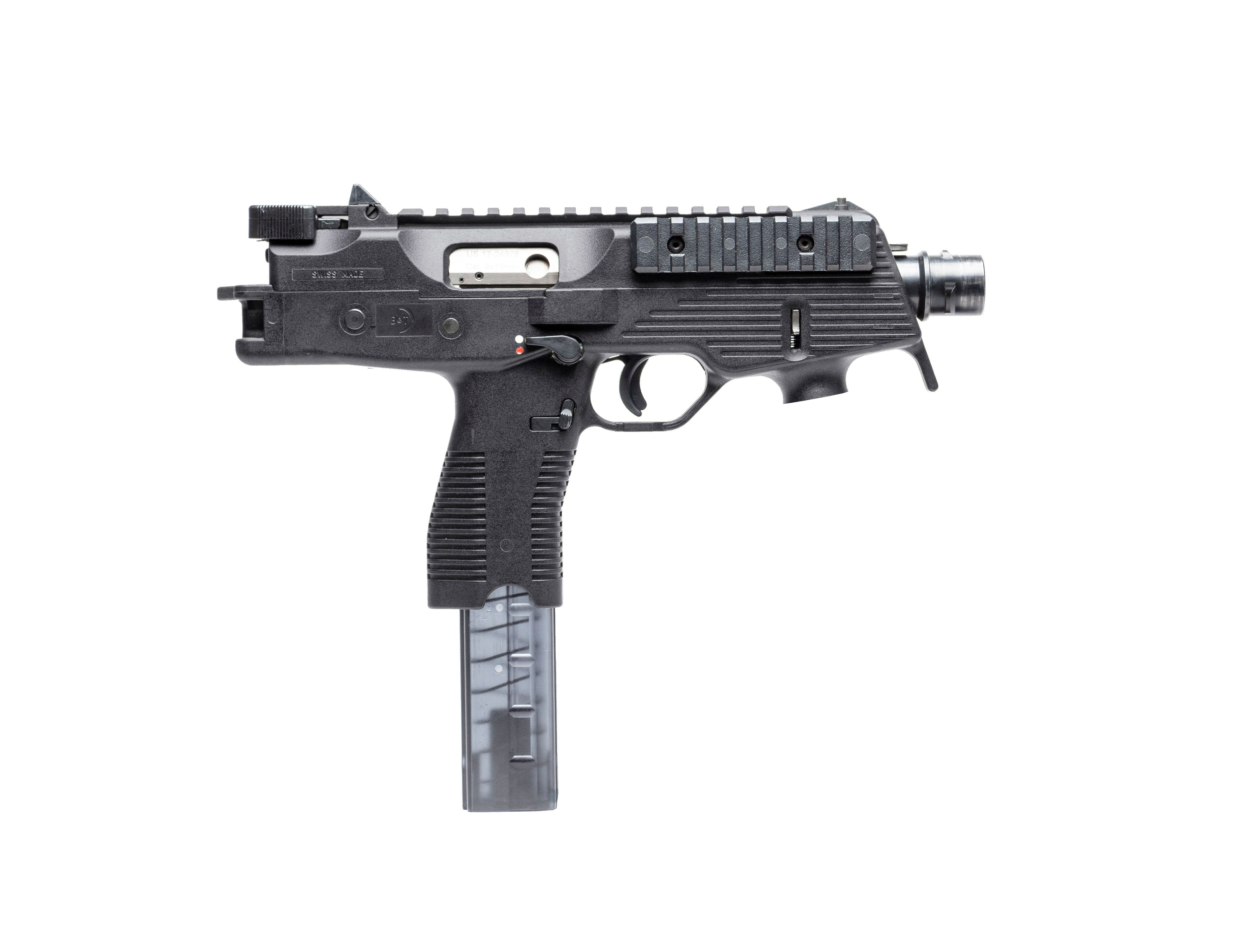 B&T Firearms BT-TP9-PISTOL-BLK TP 9mm Luger 30+1 5.10" Black Barrel w/Tri-Lug, Black Polymer Receiver w/Picatinny Rail, Ambidextrous