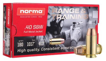 Norma .40 S&W Self Defense NXD 180 grain Monolithic Fluted Lead Free ammunition