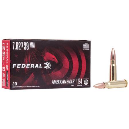 Federal 7.62x39mm American Eagle 124 grain Full Metal Jacket ammunition