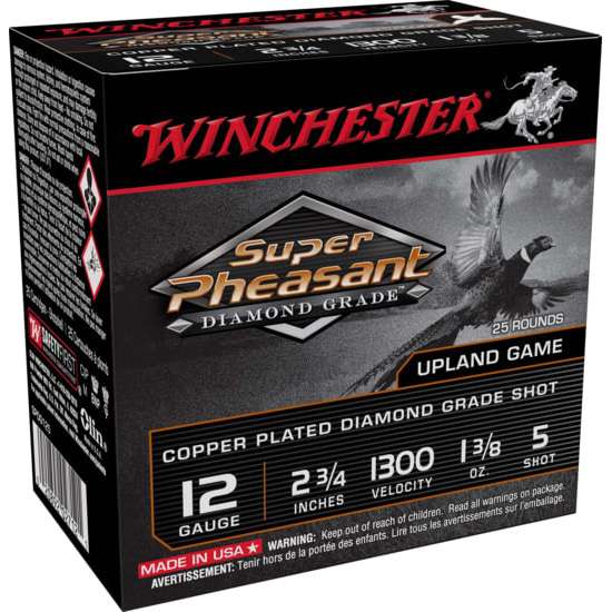 Winchester SPDG125 Super Pheasant Diamond Grade 12 Gauge 2.75" 1-3/8oz 5 Shot 1300 fps 020892027121