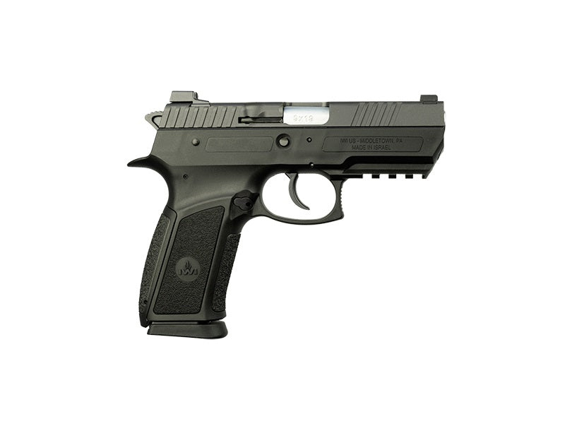 IWI US J941PSL9II Jericho 941 Enhanced 9mm Luger Caliber with 3.80" Barrel, 16+1 Capacity, Overall Black Finish, Picatinny Rail Frame, Serrated Steel Slide & Polymer Grip