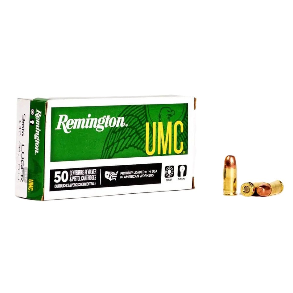 Remington UMC Full Metal Jacket 147 Grain 9mm Luger/Parabellum 990 fps 047700355900