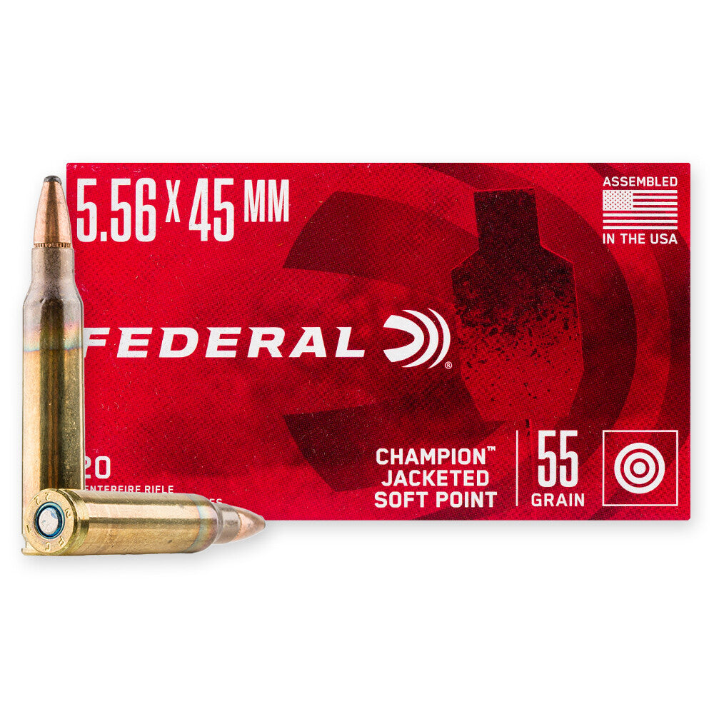 Federal Champion 5.56x45 55 Grain Jacketed Soft Point (JSP) 