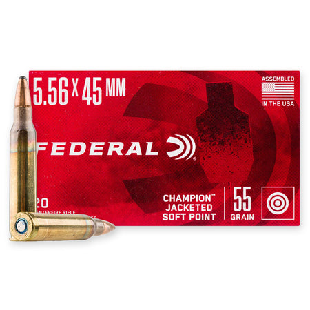 Federal Champion 5.56x45 55 Grain Jacketed Soft Point (JSP) 