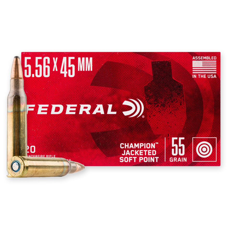 Federal Champion 5.56x45 55 Grain Jacketed Soft Point (JSP) 