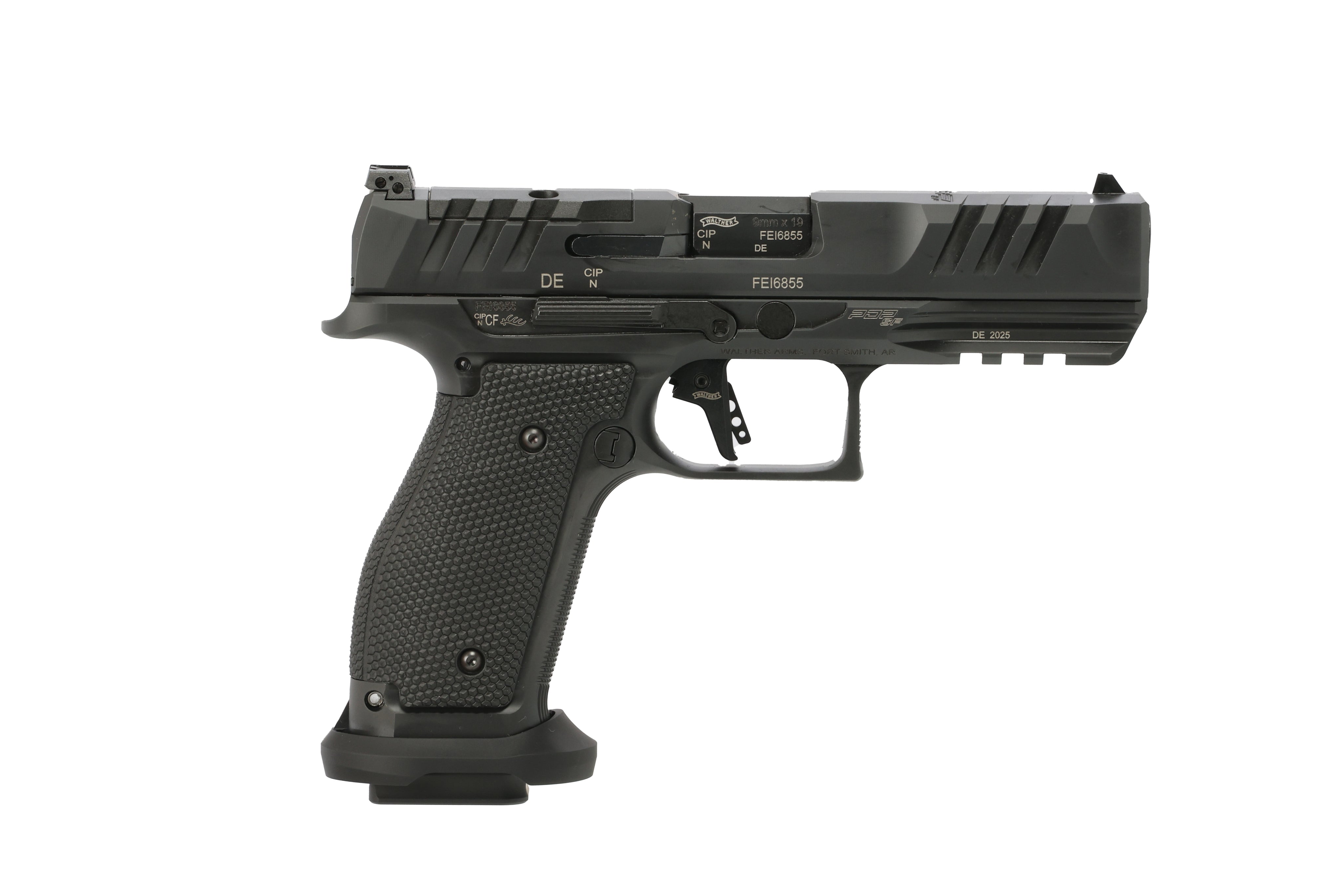 Walther Arms 289700810 PDP Full Size 9mm Luger 10+1 4.50" Black Polygonal Rifled Barrel, Black Optic Ready/Serrated Slide, Black Steel Frame w/Picatinny Rail, Textured Wraparound Grip
