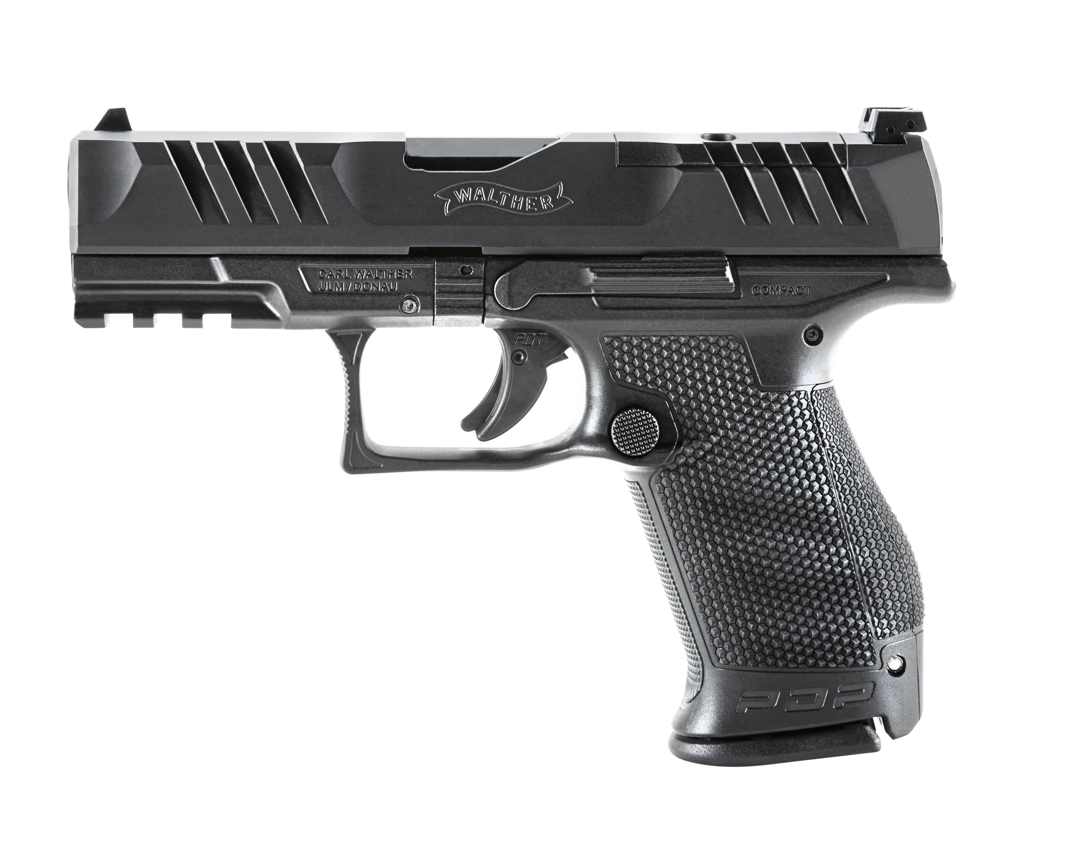 Walther Arms 2851229 PDP Compact Optic Ready 9mm Luger 4" 15+1 Black Black Steel Slide Performance Duty Textured Black Polymer Grip