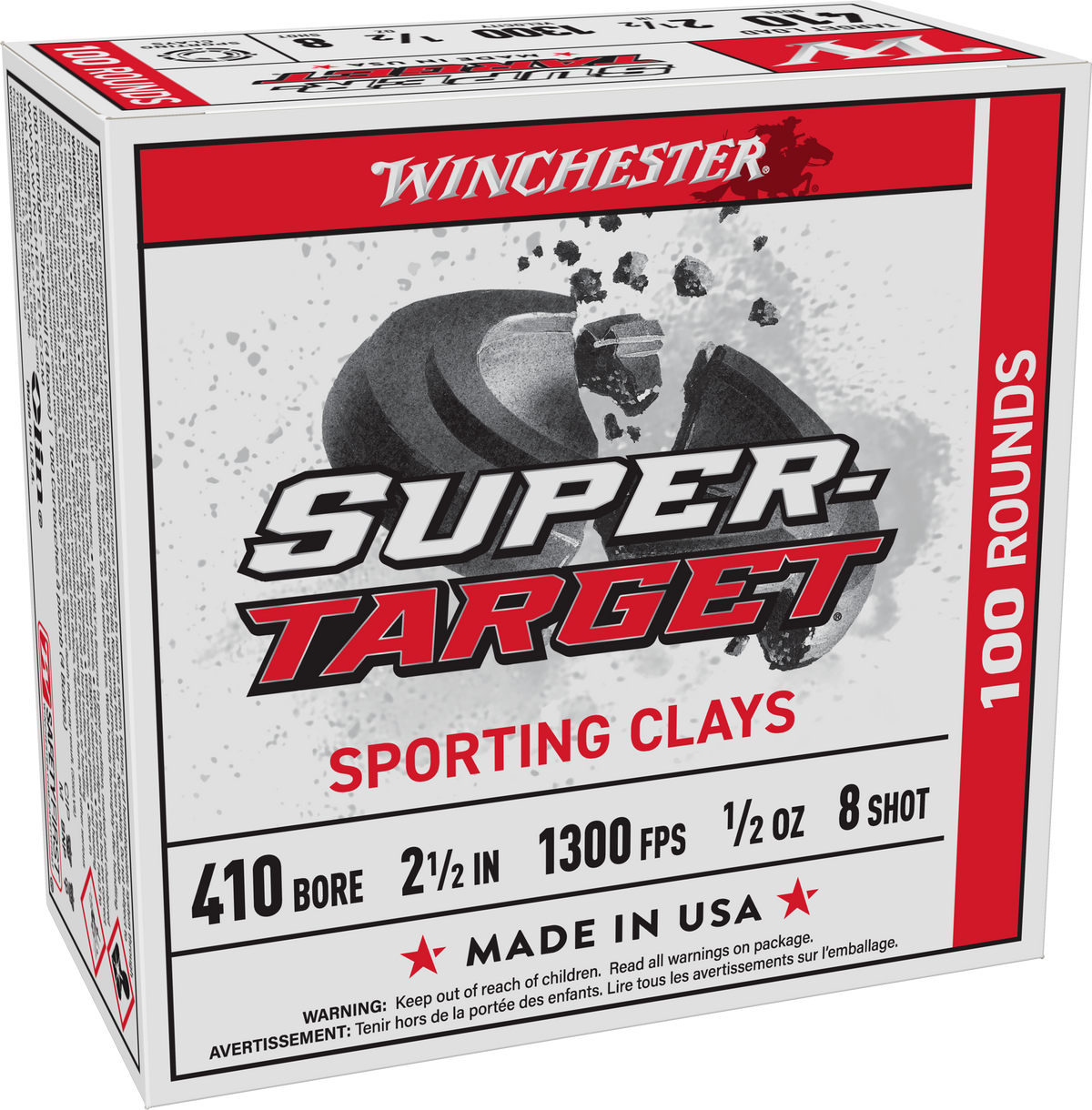 SUPER TARGET 410 BORE 2-1/2" 1/2OZ #8 SHOT 25/BOX 1300 FPS