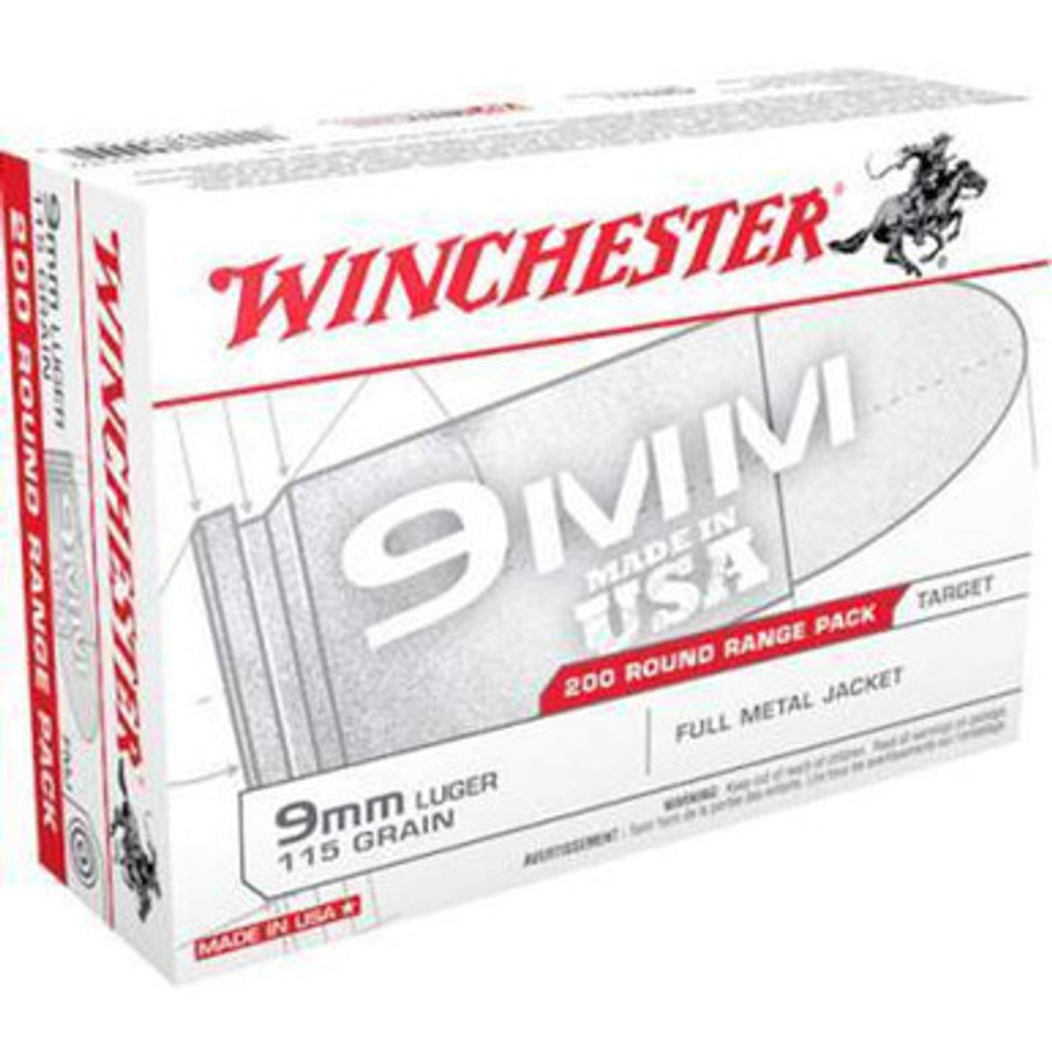 WINCHESTER WHITE BOX 9MM 115gr FMJ BULK RANGE PACK