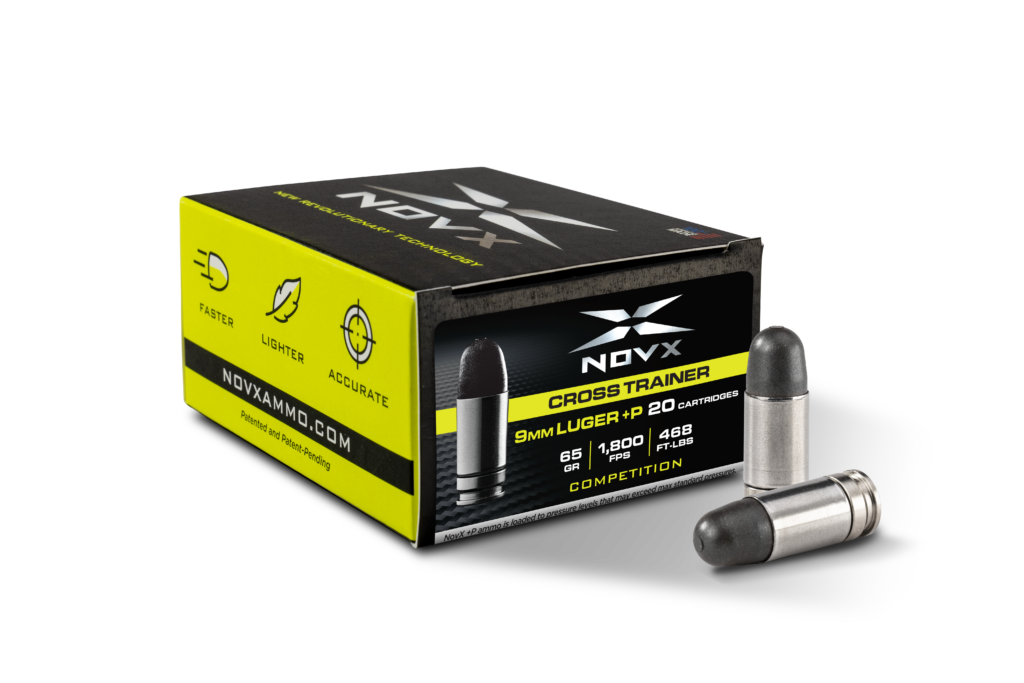 NovX 9mm Luger / Parabellum Cross Trainer Competition Lead Free +P 65 grain Copper Polymer Frangible ammunition