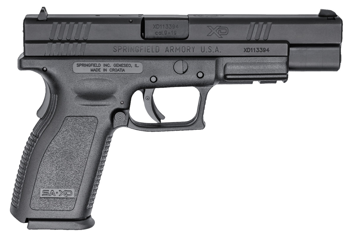 Springfield Armory XD9401 XD Tactical *CA Compliant 9mm Luger 10+1, 5" Black Melonite Steel Barrel, Black Melonite Long/Serrated Steel Slide, Black Polymer Frame w/Picatinny Rail