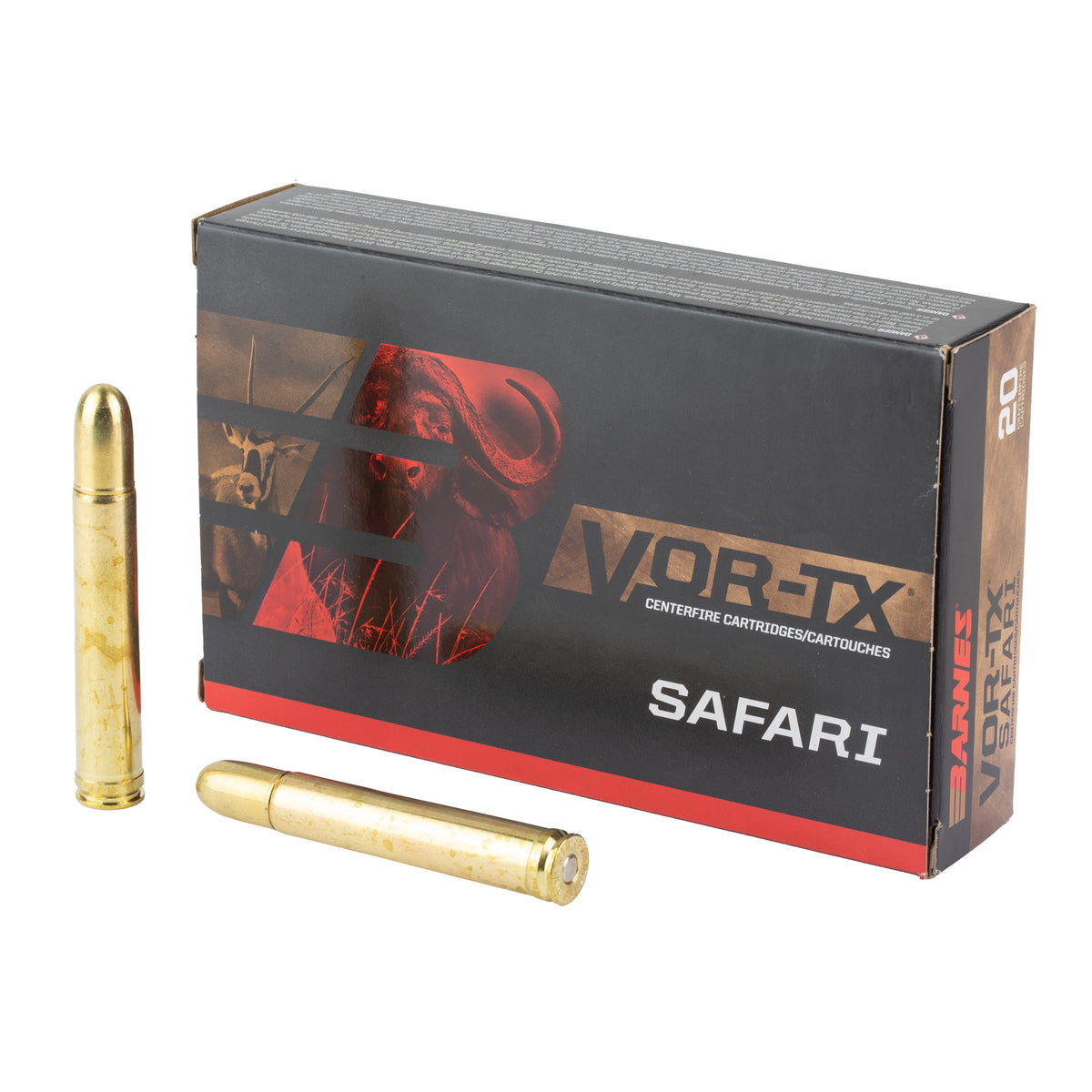 Barnes, VOR-TX SAFARI, 458 Winchester, 450 Grain, Banded Solid Round Nose, 20 Round Box