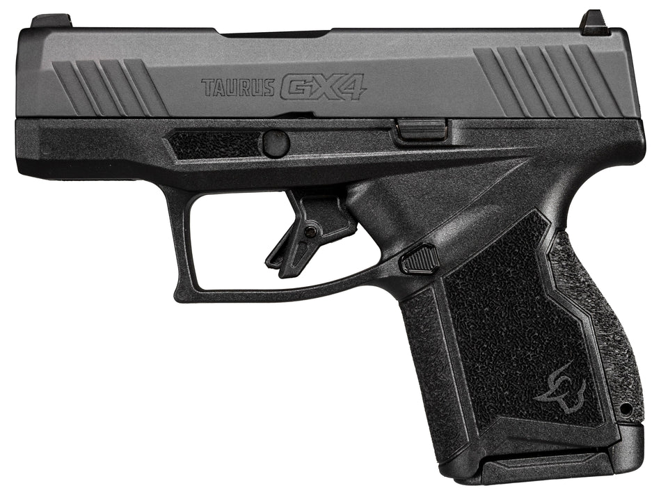 Taurus 1GX4M931 GX4 Micro-Compact 9mm Luger 11+1 3.06" Satin Black DLC Barrel, Black Nitride Serrated Slide, Matte Stainless Steel Frame, Black Polymer w/Interchangeable Backstrap Grip Right Hand