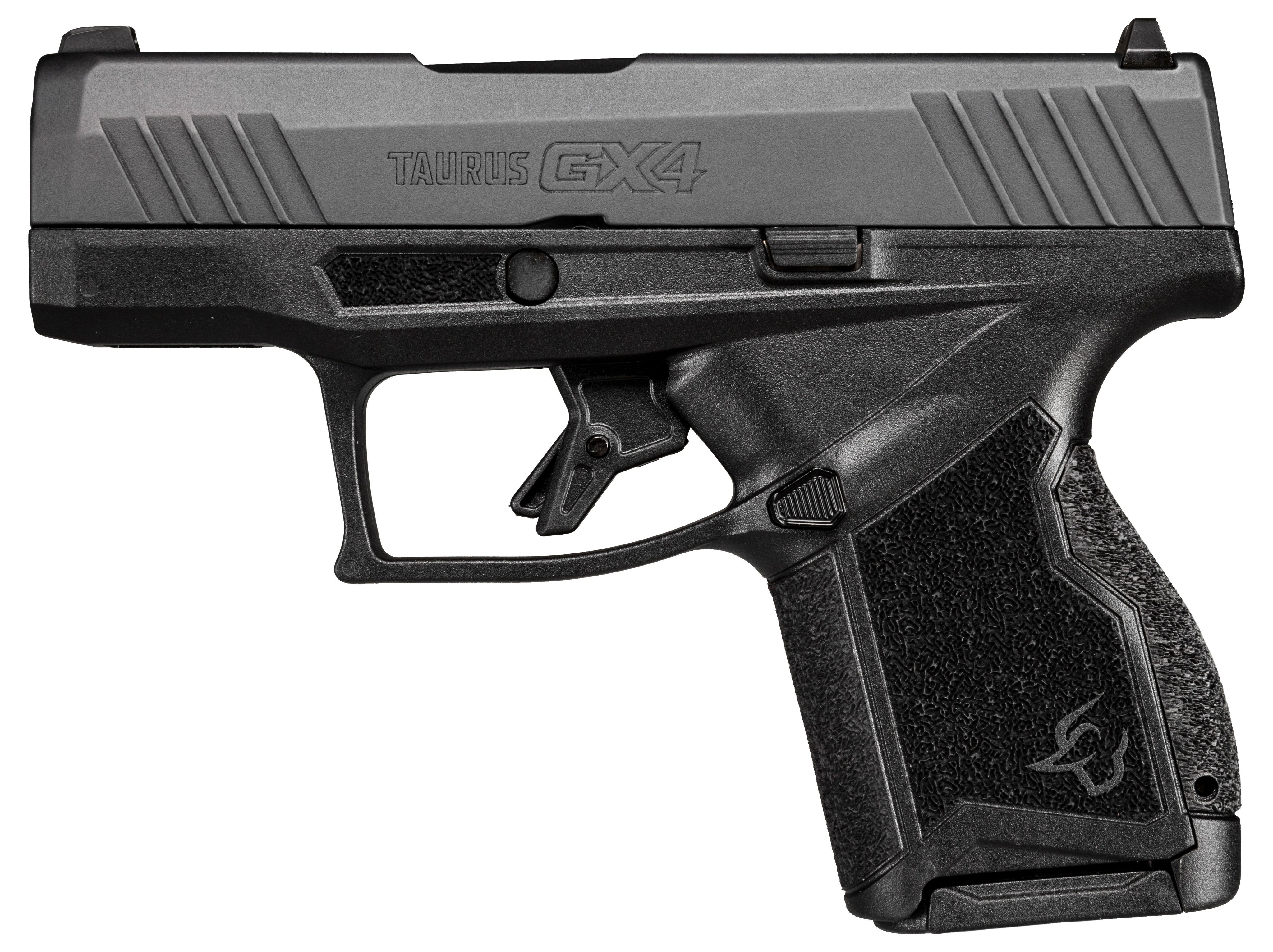 Taurus 1GX4M93110 GX4 Micro-Compact 9mm Luger 10+1 3.06" Satin Black DLC Barrel, Black Nitride Serrated Slide, Matte Stainless Steel Frame, Black Polymer w/Interchangeable Backstrap Grip Right Hand