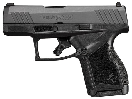 Taurus 1GX4M93110 GX4 Micro-Compact 9mm Luger 10+1 3.06" Satin Black DLC Barrel, Black Nitride Serrated Slide, Matte Stainless Steel Frame, Black Polymer w/Interchangeable Backstrap Grip Right Hand