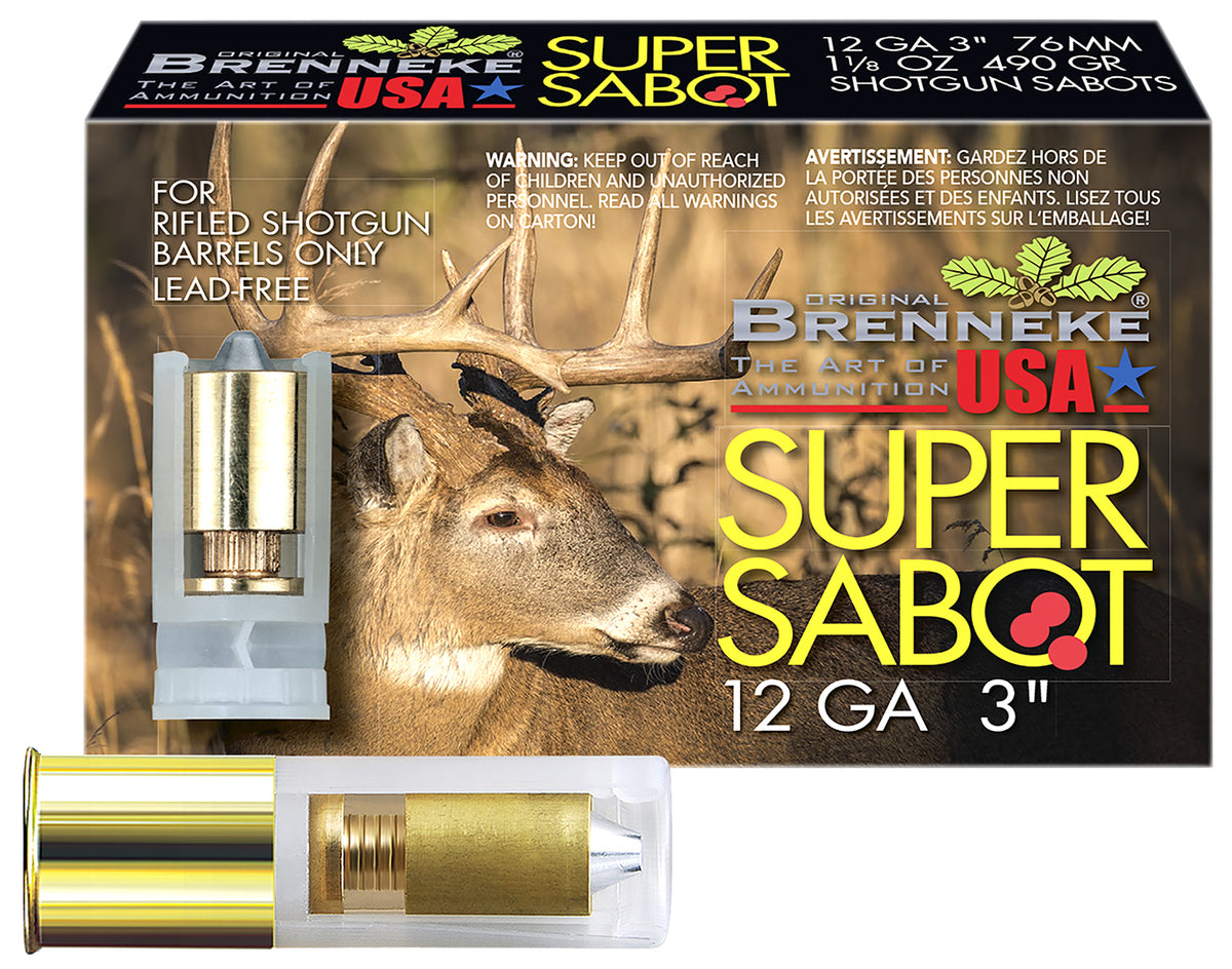 Brenneke 12 Gauge SL123SUS SuperSabot Hunting 3" 1-1/8oz Sabot Slug