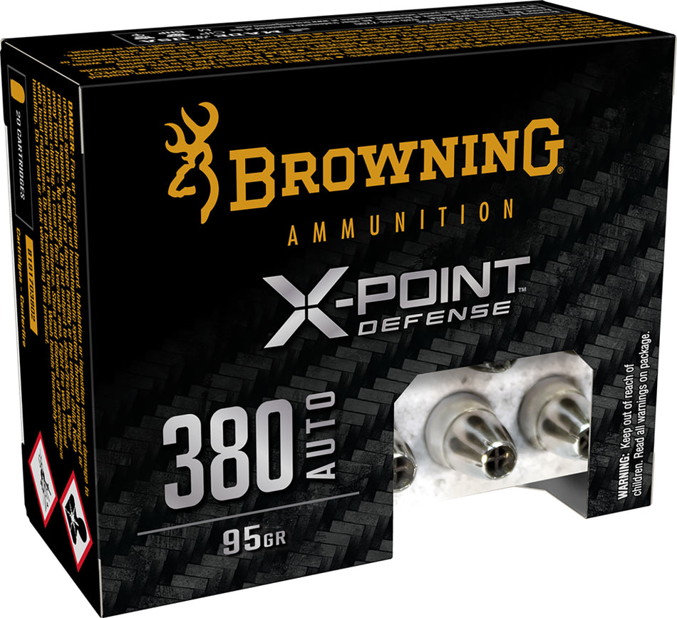 Browning X-Point Hollow Point 95 Grain .380 ACP/Auto 1000 fps 020892229938