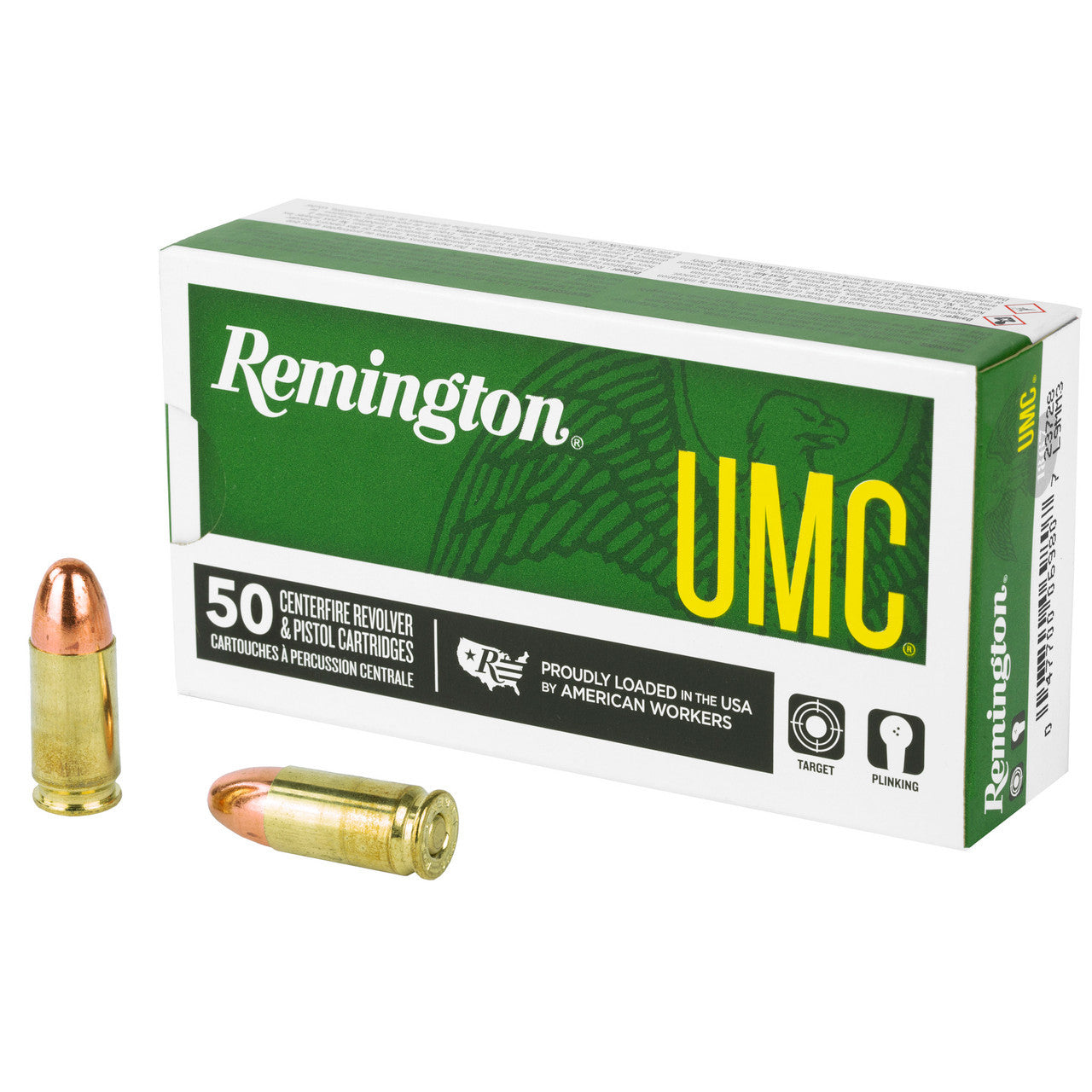 Remington UMC Full Metal Jacket 115 Grain 9mm Luger/Parabellum 1145 fps 047700069807