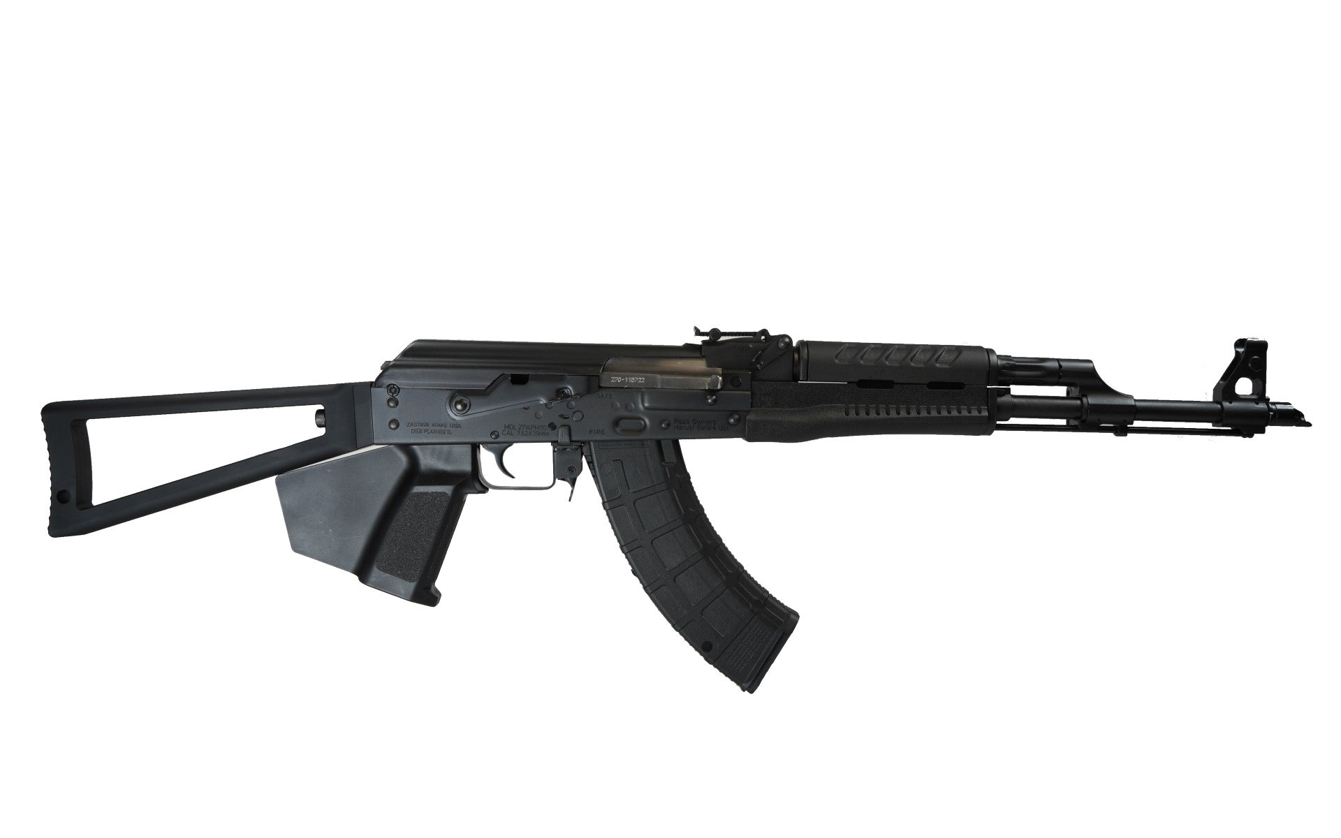 Zastava Arms Usa ZR7762RTCA ZPAP M70 7.62x39mm 16.25" 10+1, Black, Polymer Handgaurd, Fixed Triangle Folding Stock, Paddle Grip *CA Compliant